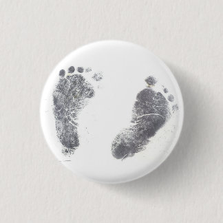 Foot prints 1 inch round button