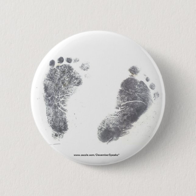 Foot prints 2 inch round button (Front)