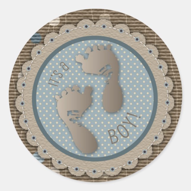 Foot Prints Boy Sticker (Front)