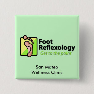 Foot Reflexology 2 Inch Square Button