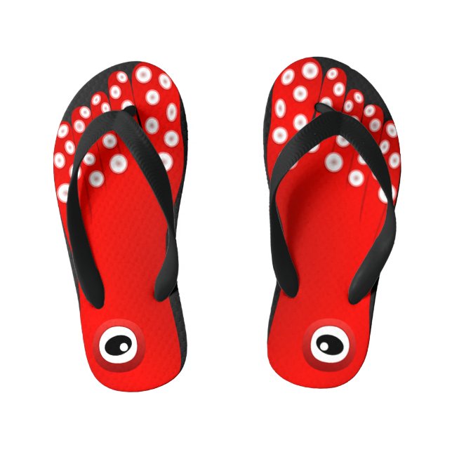 Foot Shaped Octopus Kid's Flip Flops (Footbed)