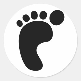 Foot step image classic round sticker