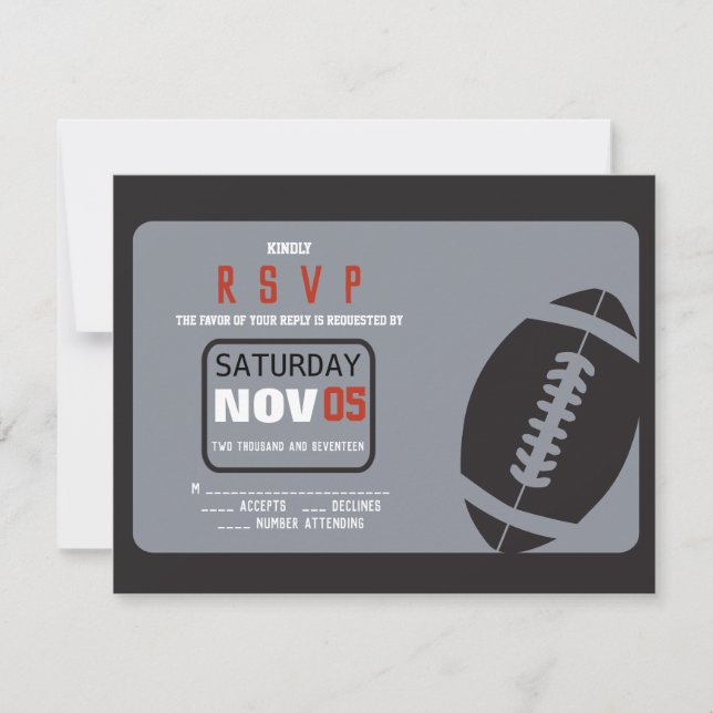 FOOTBAL Bar Mitzvah Invitation Response Reply Card (Front)