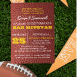 Footbal Gold Bar Mitzvah Invitation<br><div class="desc">These casual chic invitations are perfect for any sporty Bar Mitzvah celebration. Each line of text is fully customizable to say just what you want!</div>