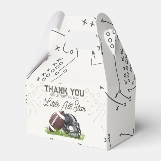 Footbal Little All Star Touchdown Birthday Party Favor Box (Front Side)
