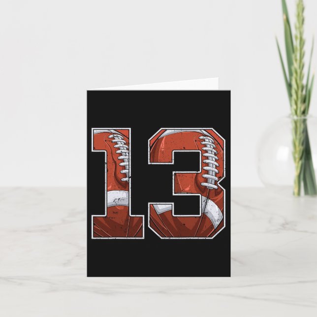 Football 13th Birthday Boy Thirteen 13 Years Old B Card (Front)