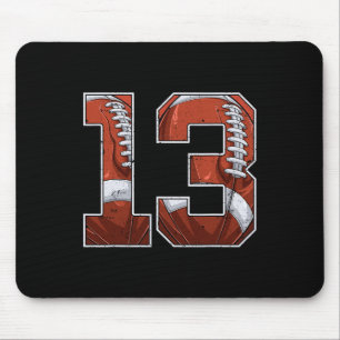Football 13th Birthday Boy Thirteen 13 Years Old B Mouse Pad