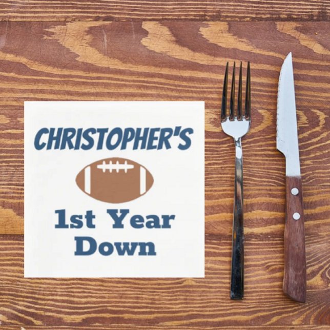 Football 1st Birthday Napkin (Creator Uploaded)