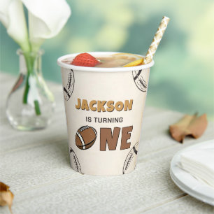 Football 1st Birthday Paper Cups