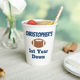 Football 1st Birthday Paper Cups