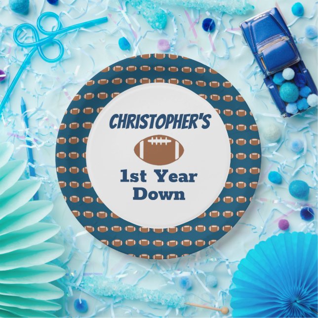 Football 1st Birthday Paper Plate (Party)