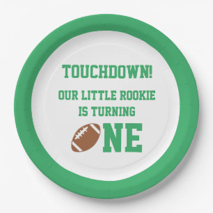 Football 1st Birthday Paper Plate