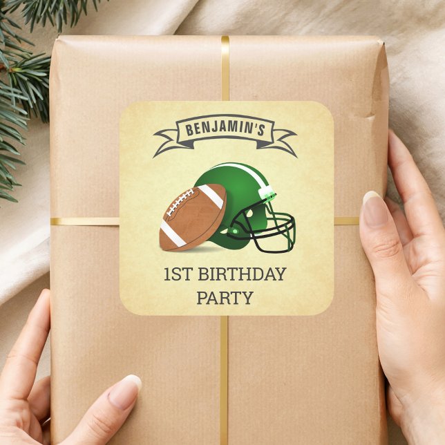 Football 1st Birthday Party Favour Sticker (Creator Uploaded)