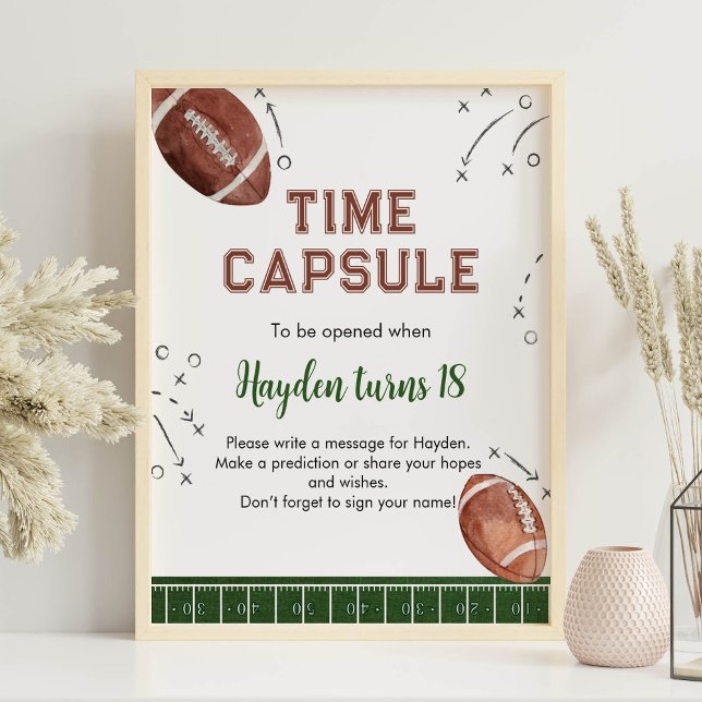 Football 1st Birthday Time Capsule Sign (Creator Uploaded)