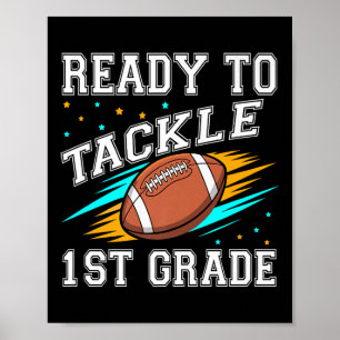 Football 1st First Grade First Day Of School Back  Poster
