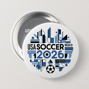 Football 2026 USA, Canada, Mexico 3 Inch Round Button