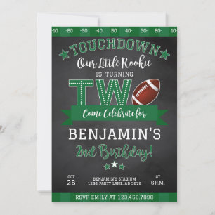 Football 2e anniversaire Invitation Black