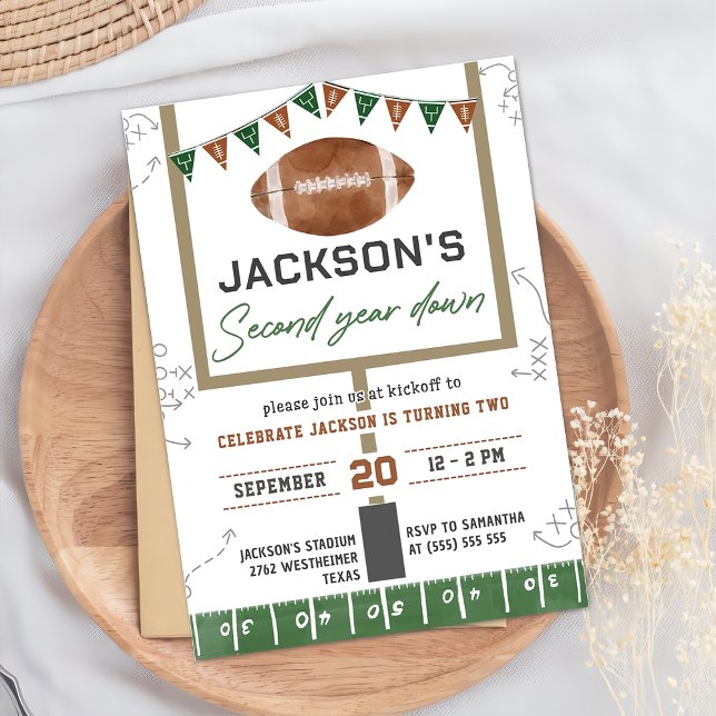 Football 2nd Birthday Party Invitation (Creator Uploaded)