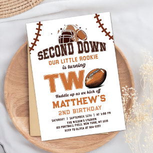 Football 2nd Birthday Party Invitation