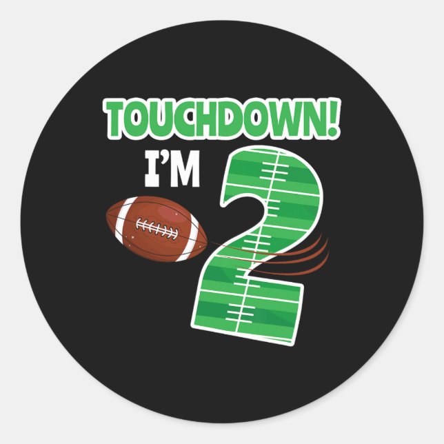 Football 2nd Birthday Party Player Game Lover Team Classic Round Sticker (Front)
