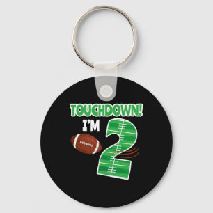 Football 2nd Birthday Party Player Game Lover Team Keychain