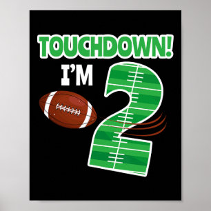 Football 2nd Birthday Party Player Game Lover Team Poster