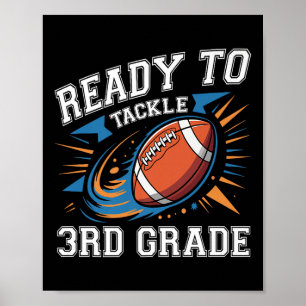 Football 3rd Third Grade First Day Of School Back Poster