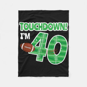 Football 40th Birthday Party Player Game Lover Tea Fleece Blanket