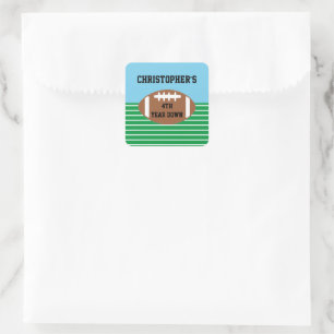 Football 4th Year Down Birthday Square Sticker