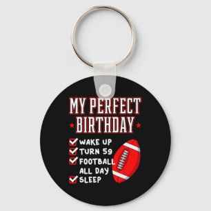 Football 59 Birthday Party Team Player Sports Coac Keychain