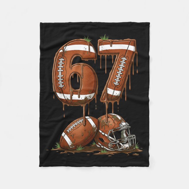 Football 67 Six Seven Meme Funny 6-7 Drip American Fleece Blanket (Front)