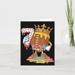 Football 7th Birthday Ice Cream Drip Seven Years Card