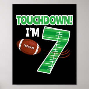 Football 7th Birthday Party Player Game Lover Team Poster