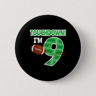 Football 9th Birthday Party Player Game Lover Team 2 Inch Round Button