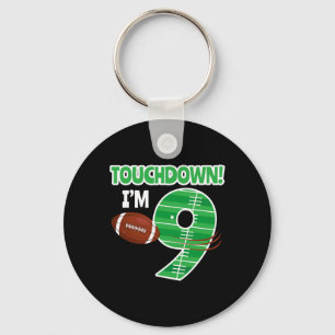 Football 9th Birthday Party Player Game Lover Team Keychain