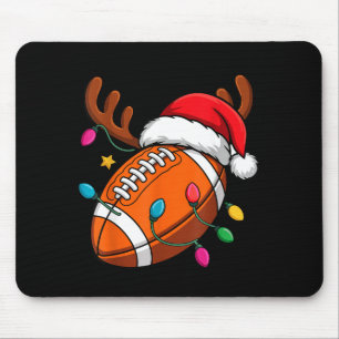 Football American Reindeer Horns Christmas Xmas Ba Mouse Pad
