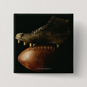 Football and Cleat 2 Inch Square Button