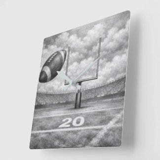 Football and Goalpost – Square Acrylic Clock