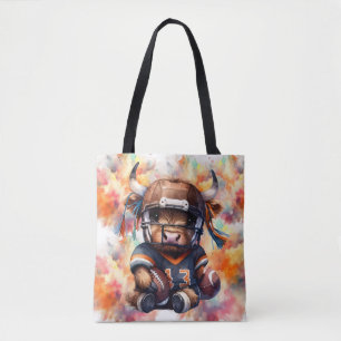 Football And Highland Cows Tote Bag
