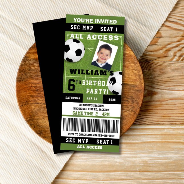 Football Anniversaire Fête Billet Invitation (Créateur téléchargé)