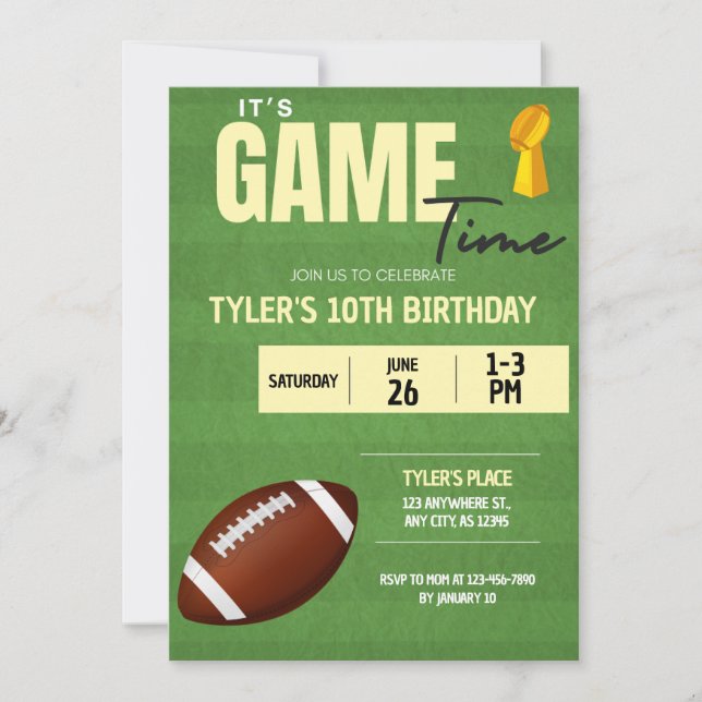 Football Anniversaire Fête Invitation (Devant)