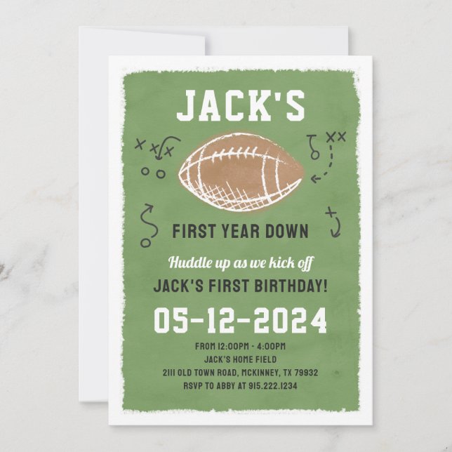 Football Anniversaire Fête Invitation (Devant)