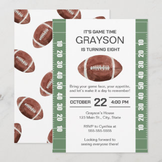 Football Anniversaire Invitation 5x7