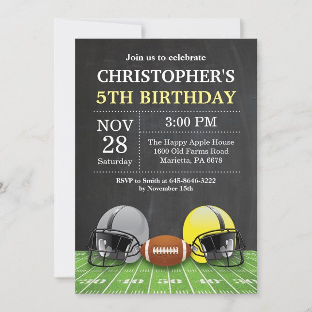 Football Anniversaire Invitation Anniversaire Fête (Devant)