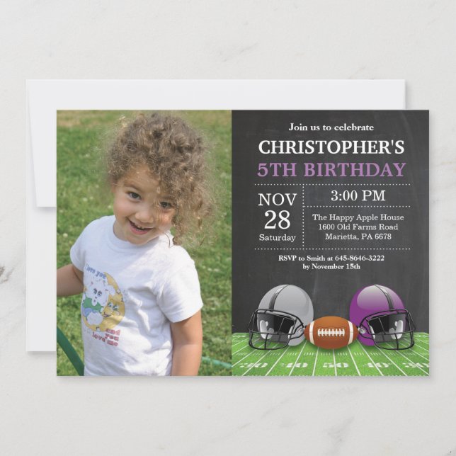 Football Anniversaire Invitation Anniversaire Fête (Devant)