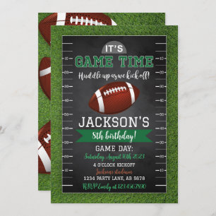Football Anniversaire Invitation Black