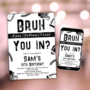 Football Anniversaire Invitation Garçons Bruh Invi