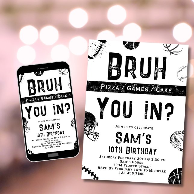 Football Anniversaire Invitation Garçons Bruh Spor (Créateur téléchargé)