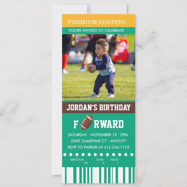 Football Anniversaire | Photo Invitation d'anniver (Devant)