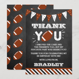 Football Any Age Birthday Thank You Card